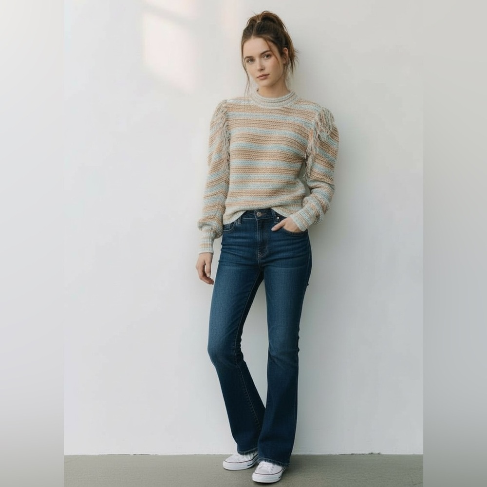NWT Ulla Johnson Arquette Fringe detail Sweater in Lily Size M - Picture 4 of 16